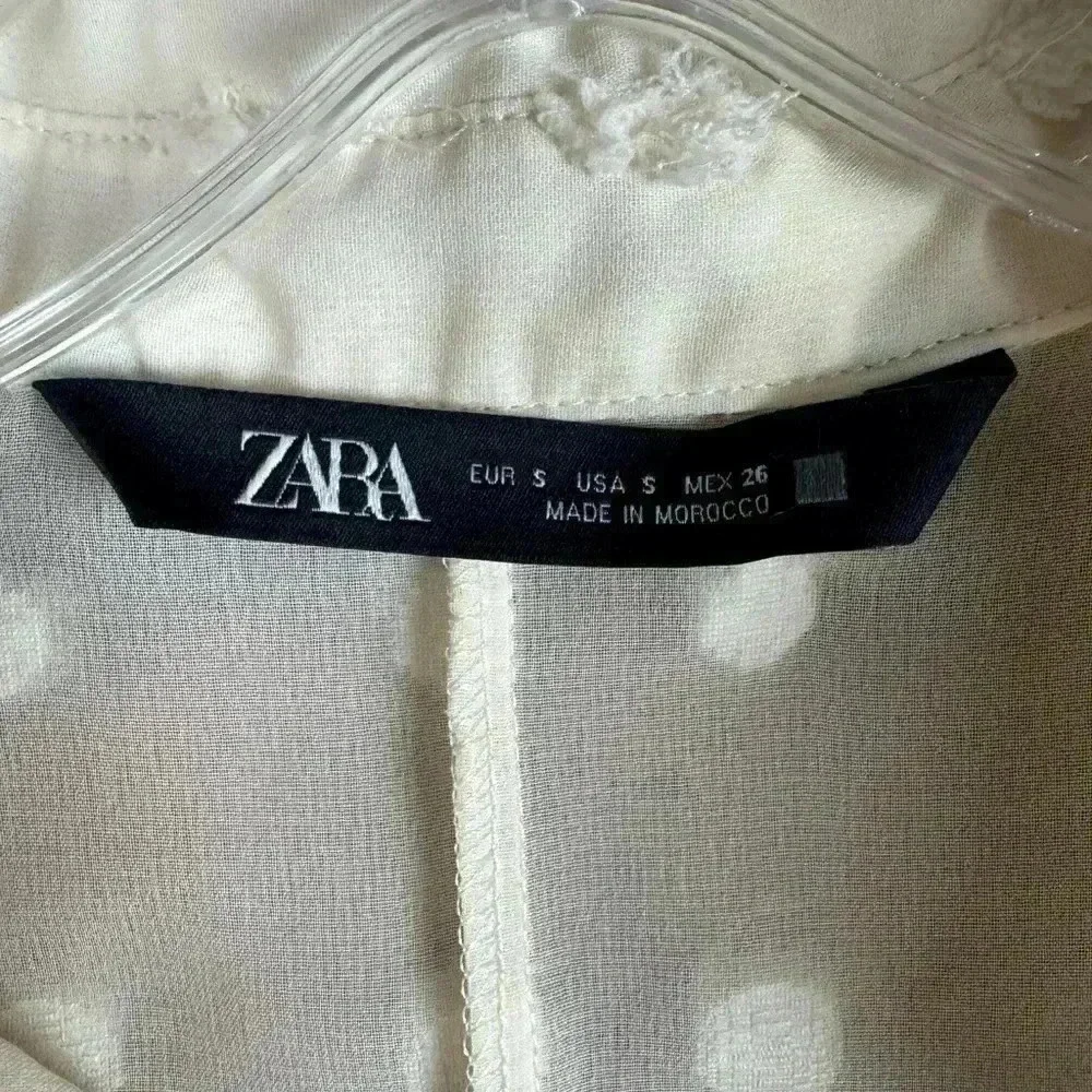 Zara Polka Dot button down Shirt size S - Picture 2 of 2